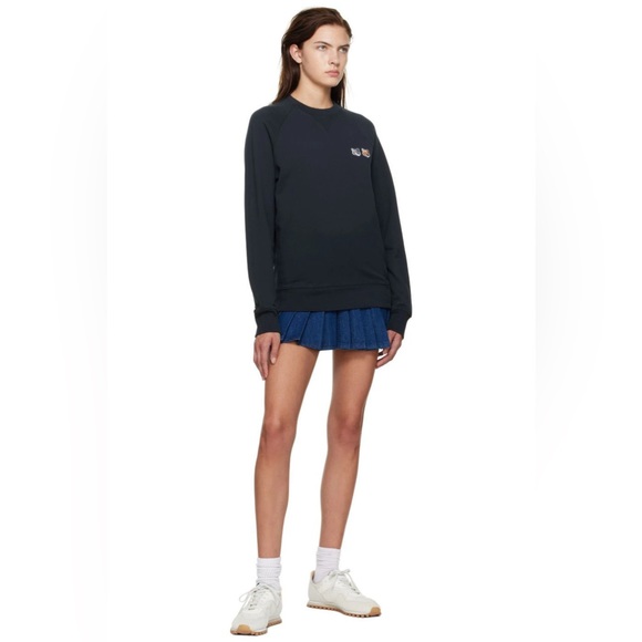 NWT MAISON KITSUNÉ Black Double Fox Head Sweatshirt size S - Picture 5 of 14